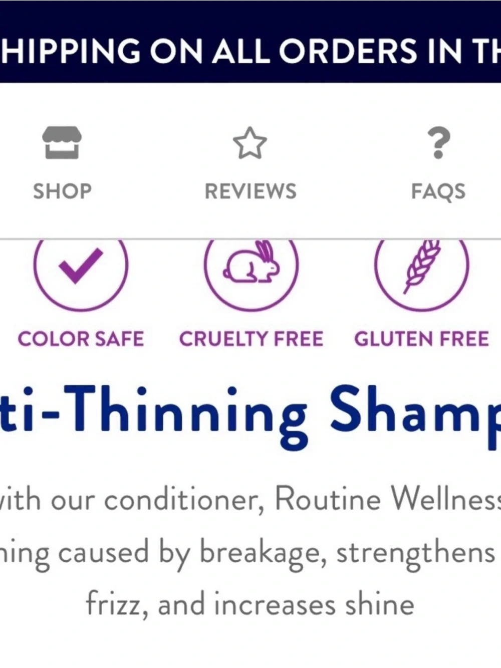 Routine Wellness Anti-Thinning Shampoo in Rose Hip